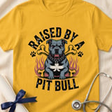 Raised By A Pit Bull Tee | Pit Bull Lover Shirt | Pittie Shirt | Bully Breed Gift thumbnail 3