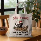 Santa Paws Bakery Christmas Cat Print, Funny Black Cat Making Biscuits Holiday Graphic, Retro Baker Kitten Winter Art Decor Gift thumbnail 19