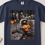Cool Pumpkin Raccoon T-Shirt thumbnail 6