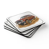 Grand Wagoneer Corkwood Coaster Set, The Waggy Coasters, Car Lover Gift, Drink Coasters, Retro Car Art, Unique Coasters thumbnail 2