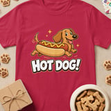 Wiener Dog Hot Dog! Cartoon T-Shirt thumbnail 4