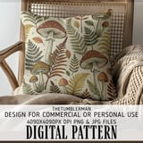 Whimsical Mushroom Forest Digital Pattern Size Bundle Png thumbnail 5
