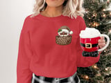 Black Santa Pocket Graphic, Leopard Print Christmas Santa Clipart, Cute African American Santa PNG, Trendy Holiday Cheetah Print Design thumbnail 16