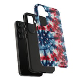 Tie Dye Tote Bag, Phone Case: Patriotic Stars, Red White Blue thumbnail 13