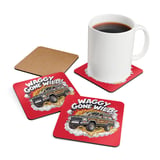 Waggy Gone Wild Grand Wagoneer Corkwood Coaster Set, Cool Car Art, Fun Coasters, Man Cave Decor, Gift for Car Enthusiasts thumbnail 3