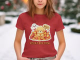 Cute Puppy and Ghost Autumn Leaves Sweatshirt, Fall Seasonal Dog Kids Adult Halloween Top, adult and kid size t-shirts thumbnail 3
