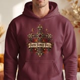 Faith Family Fall Sweatshirt, Christian Autumn Hoodie, Vintage Fall Cross Crewneck, Thanksgiving Tote Bag, Religious Gift for Women thumbnail 16