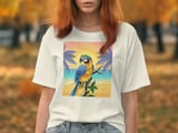 Tropical Parrot Sunset Beach T-Shirt, Vibrant Macaw Bird Tee, Island Life Vacation Shirt, Nature Lover Gift for Her, Beach Summer Apparel thumbnail 8