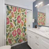 Artisanal Hummingbird Bloom Shower Curtain thumbnail 3