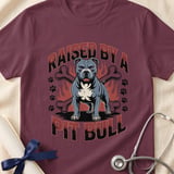 Raised By A Pit Bull Tee | Pit Bull Lover Shirt | Pittie Apparel | Bully Breed Gift thumbnail 15