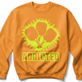 Pickleball Gildan Crewneck Sweatshirt, Addicted Graphic Print, Court Warm Up Fleece Lounge Pullover thumbnail 9