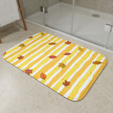 Fall Leaves Shower Curtain, Bath Mat, Cozy Autumn Bathroom Decor, Yellow Striped Thanksgiving Bath Rug, Cottagecore Fall Leaves Home Decor thumbnail 8