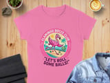 Flamingo Bocce Club T-Shirt, Let's Roll Some Balls Funny Bocce Player Tee, Tropical Beach Game Shirt, Summer Vacation Gift for Him Her thumbnail 3