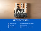 Abstract Mudcloth Pattern Velveteen Blanket, Boho African Design Throw Pillow, Geometric Black Yellow White Woven Blanket, Eclectic Home thumbnail 15