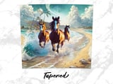 Beach Horses Tumbler Wrap, 20oz Tumbler Design, Seamless Tumbler PNG, Horse Lover Gift, Tropical Beach Tumbler, Horse Tumbler Wrap thumbnail 5
