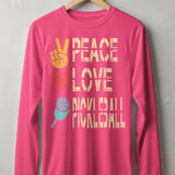 Pickleball Sport-Tek Long Sleeve Tee, Peace Love Pickleball, Sun Shield Shirt thumbnail 2