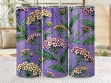 20oz Tumbler Sublimation PNG Purple Floral Seamless Wrap Design | Wildflower Digital File Tapered + Car Coaster | Botanical Cottagecore thumbnail 5