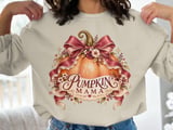 Pumpkin Mama Sweatshirt Coquette Fall Hoodie Vintage Autumn Mama Tote Bag Floral Pumpkin Shirt Cute Cottagecore Mom Thanksgiving Gift thumbnail 6