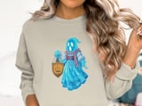 Swedish American Halloween Sweatshirt and T-shirts, Scandinavian Ghost, Folk Costume, Spooky Season, Nordic Heritage, Pumpkin Lantern thumbnail 2