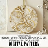 Golden Floral Swirl Tumbler Design, Digital Papers, Watercolor Backgrounds, Floral Junk Journal, Printable Tumbler Png, Scrapbooking thumbnail 3