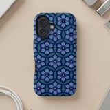 Blue Geometric Floral MagSafe® Phone Case thumbnail 5