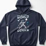 Pickleball Gildan Fleece Hoodie, Out of This World Dinks, Cosmic Astronaut Court Pullover Sweatshirt thumbnail 6