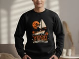 Witchy On The Wind Broom Prefer A Boom Sailing Witch Ocean Graphic Crewneck Sweatshirts thumbnail 11