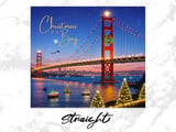 Christmas on the Bay 20oz Skinny Tumbler Wrap Digital Design - Golden Gate Holiday SF Christmas City View Seamless Tumbler PNG thumbnail 5