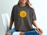 Pickleball Comfort Colors Shirt, pickleball Sunflower Floral Watercolor Print, Vintage Graphic Tee thumbnail 3