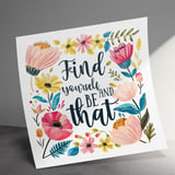 Find Yourself Canvas Wrap, Floral Motivational Quote Art, Inspiring Wall Decor, Positive Affirmation Art, Boho Chic Gift, Home Decor thumbnail 6
