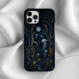 Jellyfish Tough Phone Case, Dark Ocean Moody Botanical Phone Cover, Vintage Celestial Moon Sea Life Aesthetic Gift for Nature Lover thumbnail 5