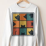 Retro Peeking Cats T-Shirt, Vintage Cat Lover Sweatshirt, Cute Kitty Tee, Funny Cat Mom Gift Shirt for Pet Owners thumbnail 13