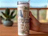 Faith Over Fear Tumbler Wrap PNG, 20oz Skinny Sublimation Digital Design, Christian Scripture Isaiah, Shabby Chic Collage Gift thumbnail 4