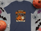 Captain Halloween Candy Quartermaster Jack O Lantern Trick Or Treat Pumpkin Graphic Crewneck Sweatshirts thumbnail 3