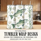 Fish Pattern Digital, Sea Shells Pattern Digital Bundle, Nautical Pattern Design, Sea Life Illustration, PNG JPG Files, Commercial Use thumbnail 2