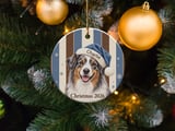 Australian Shepherd Christmas Ornament 2026, Blue Merle Aussie Dog Holiday Decor, Cute Pet Lover Keepsake Gift for Dog Mom or Dog Dad thumbnail 3