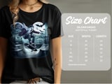Ghost Skateboarder T-Shirt, Spooky Skatepark Tee, Halloween Skateboarding Shirt, Bats and Moon Graphic, Cool Trick T-Shirt thumbnail 6