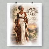 Black Woman Empowerment Wall Art Poster, Framed Poster with Inspirational Quote Starting from Experience Print, Healing Aesthetic Decor thumbnail 1