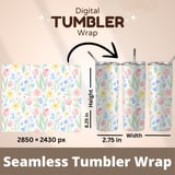 Digital Flower Pattern, Floral Digital Paper, Spring Flowers, Watercolor Flowers, Tulips, Daisies, Forget Me Nots, Digital Bundle Pattern thumbnail 9