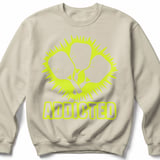 Pickleball Gildan Crewneck Sweatshirt, Addicted Graphic Print, Court Warm Up Fleece Lounge Pullover thumbnail 6