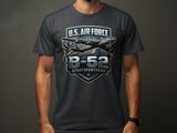 B-52 Stratofortress T-Shirt, US Air Force Bomber Graphic Tee, Military Aviation Crest Shirt, Veteran Gift for Him, Patriotic Pilot Apparel thumbnail 1