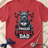 Proud Pitbull Dad Tee | Pit Bull Dad Shirt | Pittie Dad Gift | Dog Dad Shirt thumbnail 2