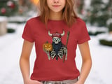 Swedish American Halloween Sweatshirt and T-shirts, Viking Skeleton, Lagom, Pumpkin, Fall Apparel, Scandinavian Pride, Unique Halloween Gift thumbnail 3