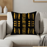 Gold Black Mud Cloth Velveteen Blanket, African Tribal Woven Blanket, Boho Abstract Art Throw Pillows, Ethnic Home Decor Gift thumbnail 20