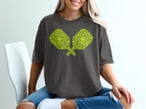 Pickleball Comfort Colors Shirt, Crossed Paddles Ball Mosaic Art, Vintage Graphic Tee thumbnail 3