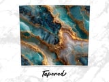 20 oz Tumbler Wrap, Marble Texture Sublimation Design, Teal and Gold, Digital Download, Skinny Tumbler, Straight Tapered Template, Tumblers thumbnail 4