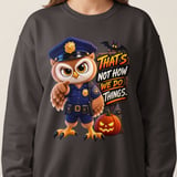 Officer Hoot the Owl Halloween Sweatshirt thumbnail 15