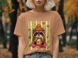 Cute Raccoon Fall Sweatshirt, Pumpkin Spice Latte Hoodie, Cozy Autumn Animal Tee, Heart Glasses Lover Apparel Gift thumbnail 6