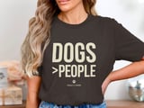 Dogs Over People Funny T-Shirt for Pet Owners | Cute Dog Mom Dad Gift Tee | Distressed Text Graphic T-Shirt thumbnail 1