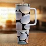 40oz Tumbler Sublimation, Seamless Distressed, Tapered Tumbler Wrap Design, Digital Download, Colorful Pebbles, Abstract Texture thumbnail 7